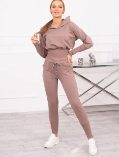 Dámska súprava so širokými šnúrkami v moka farbe - Kesi