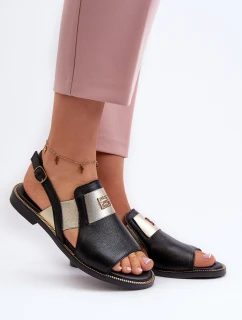 Zazoo 40385 Damskie Skórzane Sandały Czarne