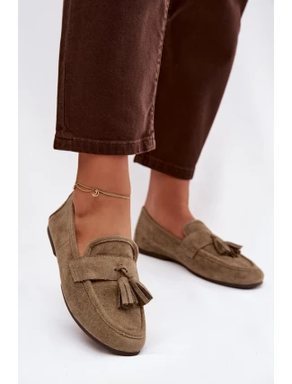 Dámské mokasíny ploché s třásněmi Zelené Marilisse