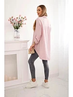 Bavlnená mušelínová košeľa nadrozmernej veľkosti 65622 Powder Pink - Kesi