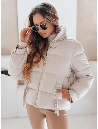 Dámska prešívaná bunda s kapucňou béžová FashionStreet TY5066 Dámska prešívaná bunda s kapucňou béžová FashionStreet TY5066