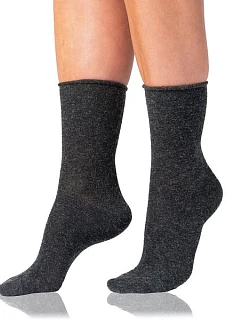 Dámske vlnené ponožky SOFT WOOL SOCKS – BELLINDA – sivá melírovaná
