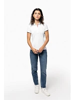 Kariban K 252 Dámske kontrastné polo tričko s piké vzorom 20.K252 biele/námornícka modrá/biele Kariban K 252 Dámske kontrastné polo tričko s piké vzorom 20.K252 biele/námornícka modrá/biele