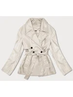 Krátky trenčkot z ekologickej kože J Style v studenej béžovej farbe (11Z8102) Krátky trenčkot z ekologickej kože J Style v studenej béžovej farbe (11Z8102)