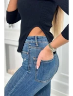 Blúzka s buffovými rukávmi čierna