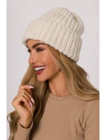 M895 Rebrovaná čiapka - ecru
