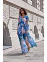 Denné šaty SUK0419 modro-zelené - Roco Fashion