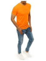 Pánske tričko bez potlače svetlo oranžové FashionStreet RX4190