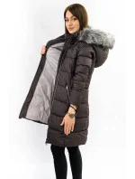 Dámska zimná prešívaná bunda v baklažánovej farbe (7701) Dámska zimná prešívaná bunda v baklažánovej farbe (7701)