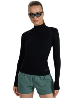 Dámske tričko s dlhým rukávom 4F F419 deep black 4FWAW25TFLOF419 20S