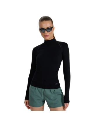 Dámske tričko s dlhým rukávom 4F F419 deep black 4FWAW25TFLOF419 20S