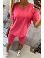 Set top+legíny fuchsiová