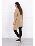 Oversize blúzka s potlačou dúhových pier camel Oversize blúzka s potlačou dúhových pier camel