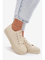 Dámske tenisky na platforme Big Star TT274271 Beige Dámske tenisky na platforme Big Star TT274271 Beige