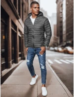 Pánska prechodná prešívaná tmavosivá bunda FashionStreet TX4422