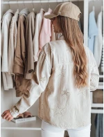 Dámska prechodná bunda v jednej veľkosti vo farbe hviezd STRASHINE cappuccino FashionStreet TY4846
