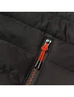 Čierno-grafitová prešívaná dámska bunda s kapucňou (8M912-392) Čierno-grafitová prešívaná dámska bunda s kapucňou (8M912-392)