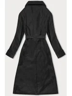 Čierny dvojradový klasický dámsky kabát z ekologickej kože AnnGissy (AG6-30) Čierny dvojradový klasický dámsky kabát z ekologickej kože AnnGissy (AG6-30)