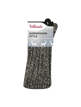 Zimné unisex ponožky NORWEGIAN STYLE SOCKS – BELLINDA – čierna