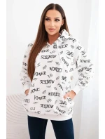 Mikina s nápismi biela