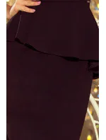 Elegantné čierne dámske midi šaty s volánikmi model 6332290