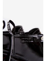 Ocieplane Lakierowane Botki Dziecięce Big Star MM374147 Czarne