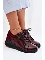 Kožené dámské polobotky na platformě Vinceza 39977 bordó