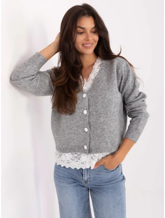 Dámsky sveter PM SW F513.16 Grey with ecru - FPrice Dámsky sveter PM SW F513.16 Grey with ecru - FPrice
