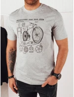 Pánske sivé tričko s potlačou FashionStreet RX5395