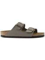 Dámske/pánske žabky Birkenstock Arizona Birko-Flor Nubuck Stone Regular Wide Grey (0151211)