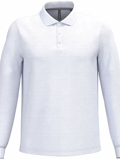 Kariban K 243 Pánske polo s dlhým rukávom z piké 20.K243 biele