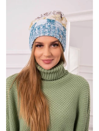 Fleecová čiapka Dolores K303 marine+kiwi+brown