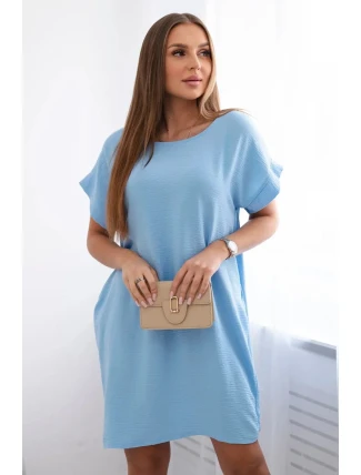 Šaty s vreckami modré