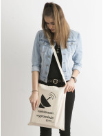 Ekologická bavlnená taška s béžovým nápisom