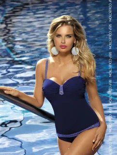 Dámske jednodielne plavky S8060R-2 tmavo modré - Self