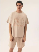 Pánske pyžamo Core 42604 02X Béžový vzor - Henderson