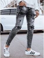 Pánske čierne džínsové nohavice FashionStreet UX4322
