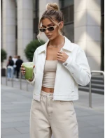 Dámska džínsová bunda biela FashionStreet TY5599