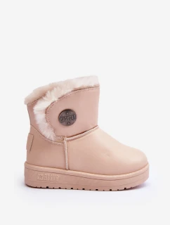 Dziecięce Śniegowce Ocieplane Futerkiem Beżowe Big Star MM374084