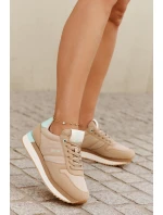Zamszowe Sneakersy Damskie Big Star RR274A048 HI-POLY SYSTEM Ciemnobeżowe