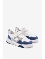 Lekkie Sneakersy Dziecięce Big Star RR374053 Biało-Niebieskie