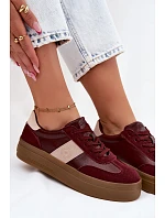 Dámske tenisky na platforme Big Star UU274013 Burgundy