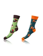 Veselé ponožky 2 páry CRAZY SOCKS 2x - BELLINDA - svetlomodré