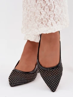 Pyvona síťované baleríny s otevřenou patou Černé