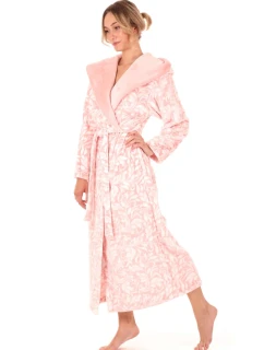 Dámsky župan Flora s kapucňou 3956 3053 Patterned Pink Pearl - Vestis