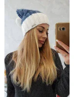 Paris fleecová čiapka K212 denim+white