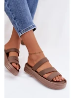 Materiálové dámské sandály na platformě s pásky Khaki Liorine