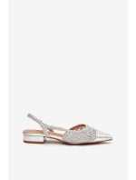 Dámské sandály s pletením na klíně stříbrné Nivorra