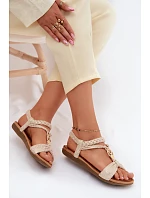 Dámske sandále Flat Gold Artiker 58C0628