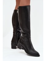 Dámske čižmy na podpätku 58589 Black - VINCEZA